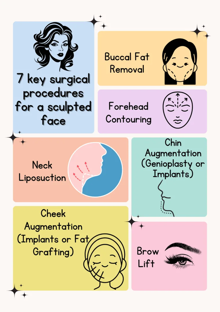 Infogrpahic: 7 key surgical procedures for a sculpted face