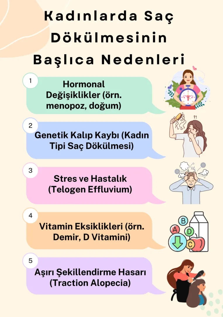 Kadınlarda Saç Dökülmesinin Başlıca Nedenleri 