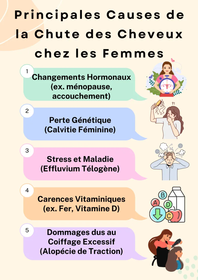 Principales Causes de la Chute des Cheveux chez les Femmes 