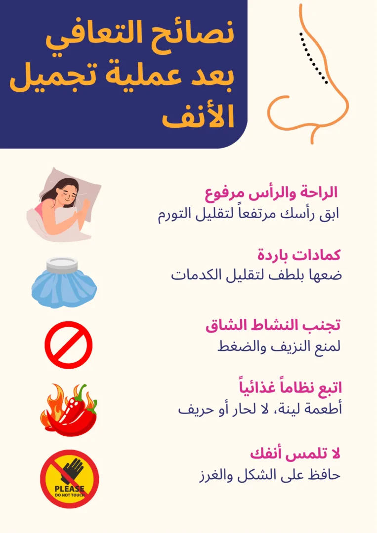 نصائح التعافي بعد عملية تجميل الأنف