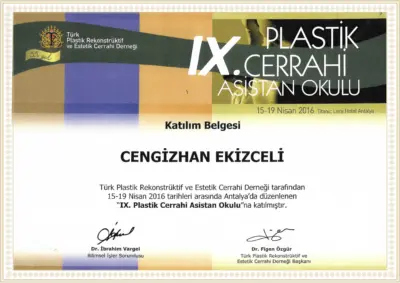 9th Plastic Surgery Assistant School (April 15 - 19, 2016)