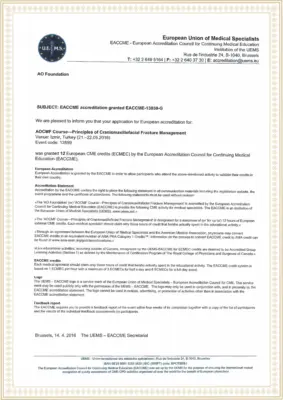 AOCMF Course - Principles of Craniomaxillofacial Fracture Management (21-22 May 2016).