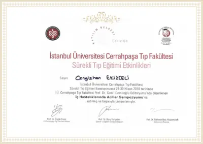 Emergencies in Internal Medicine Symposium - Istanbul University - April 29-30, 2010
