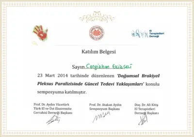Symposium on Current Treatment Approaches in Congenital Brachial Plexus Paralysis (23-March-2014)